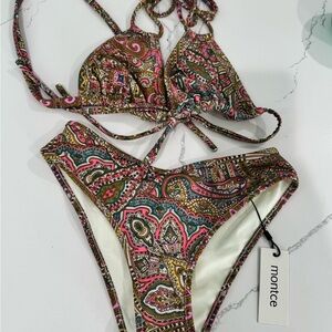 Montce Ali Paisley Bikini Top (L) & Bottom (M)